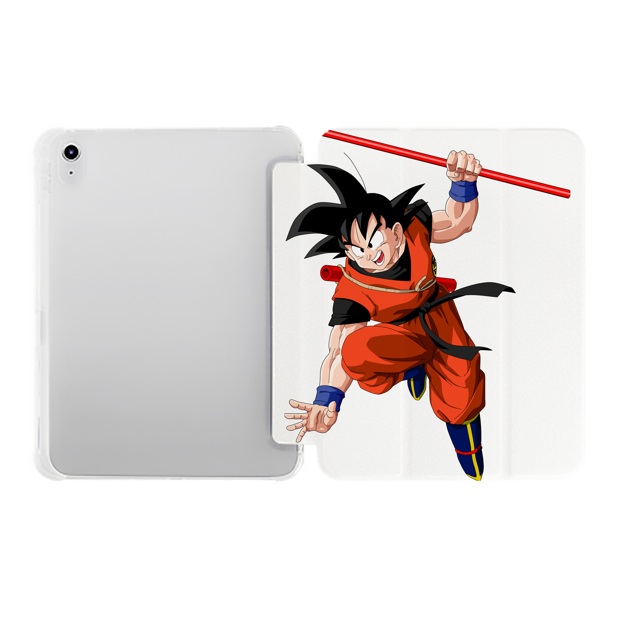 （画像用） ドラゴンボール 孫悟空（そん ごくう）Son Goku カカロット DRAGON BALL Kakarotto IPad ケース ペン収納付き 三つ折りスタンド PUレザー×シリコン 対応機種9.5/10.5/10.9インチ